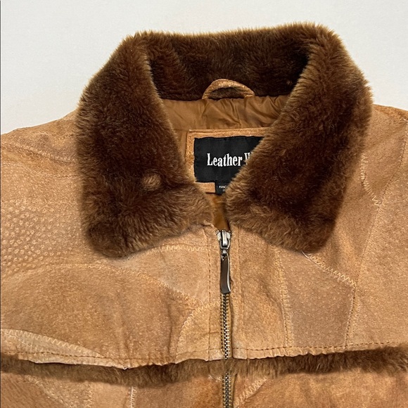 Y2K LEATHER WORKS PATCHWORK SUEDE PENNY LANE STYLE JACKET TAN/BROWN MEDIUM - Picture 9 of 17